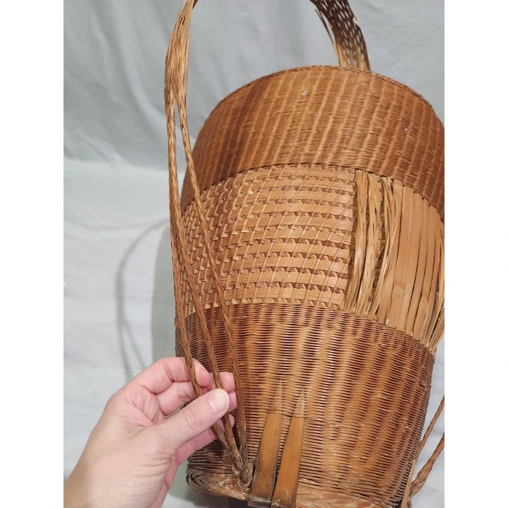 VTG Wicker Backpack Basket Bakul Tambok‎ Asian Farming Harvest Collection